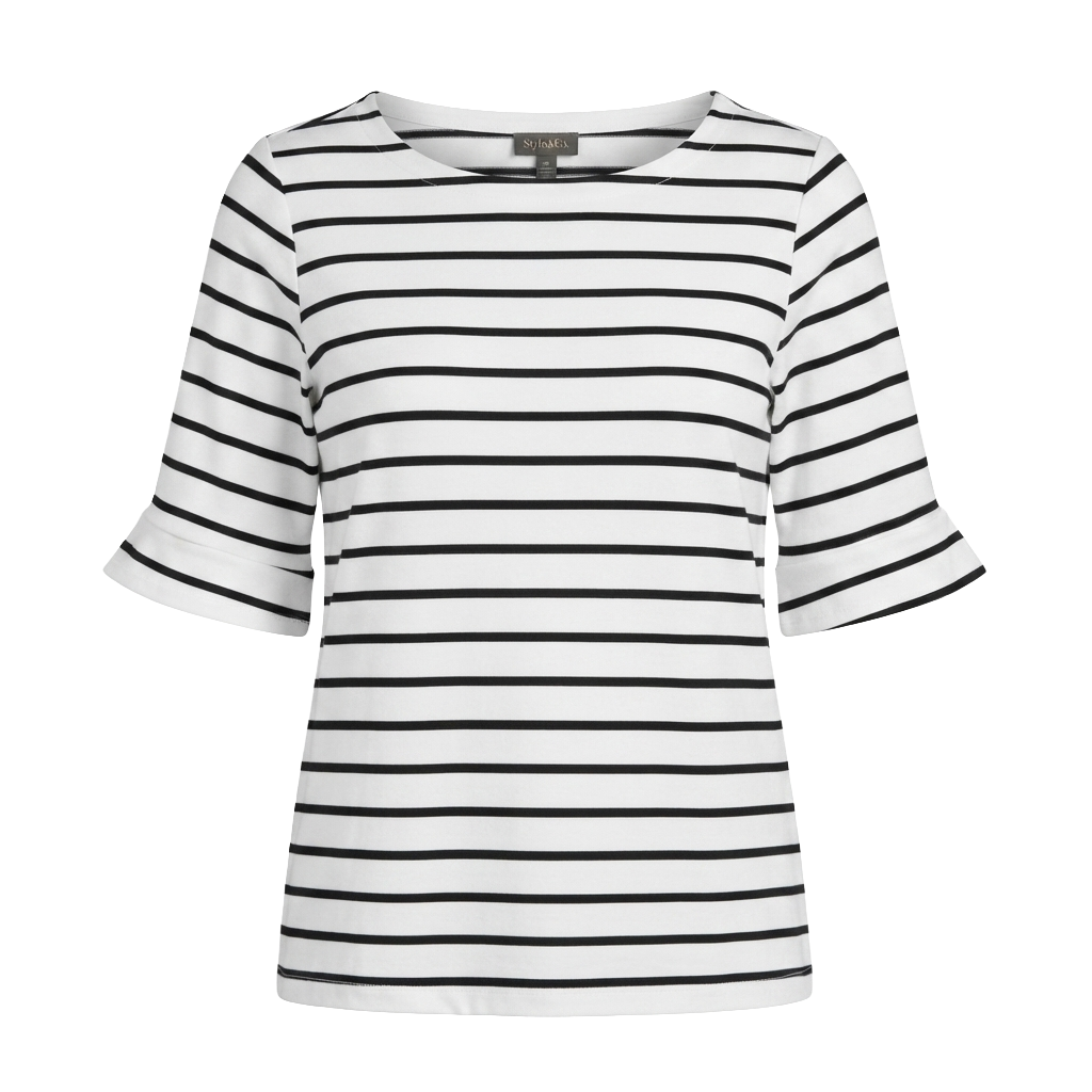 Style & Co Women's Striped Print Blouse