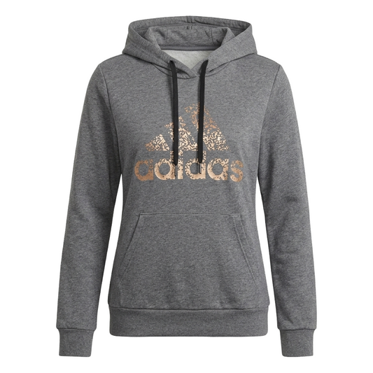 Adidas Women's Metallic Boss-Graphic Pullover Fleece Hoodie