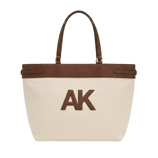Bolsa Anne Klein Logo Café y Beige